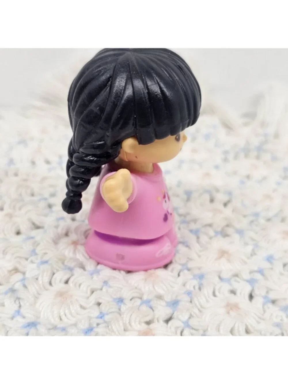Fisher Price Little People Asian Girl Black Braids For Family Pink Unicorn